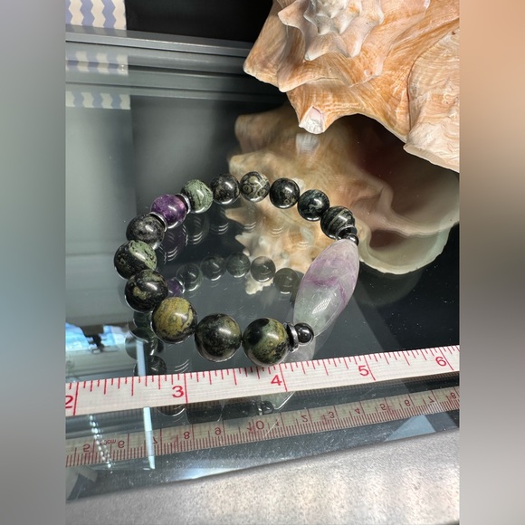 KAMBABA + FLUORITE NATURAL STONES BRACELET size 7.5” - Picture 7 of 11